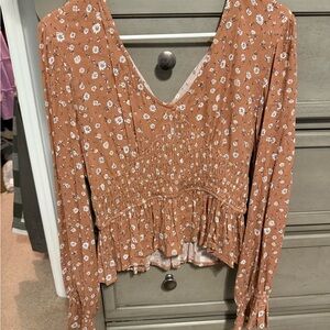 Promesa Floral Blouse in Rust